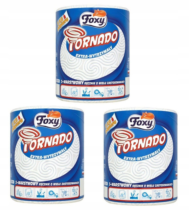 

Foxy Tornado Ręcznik Papierowy Kuchenny 3 Rolki