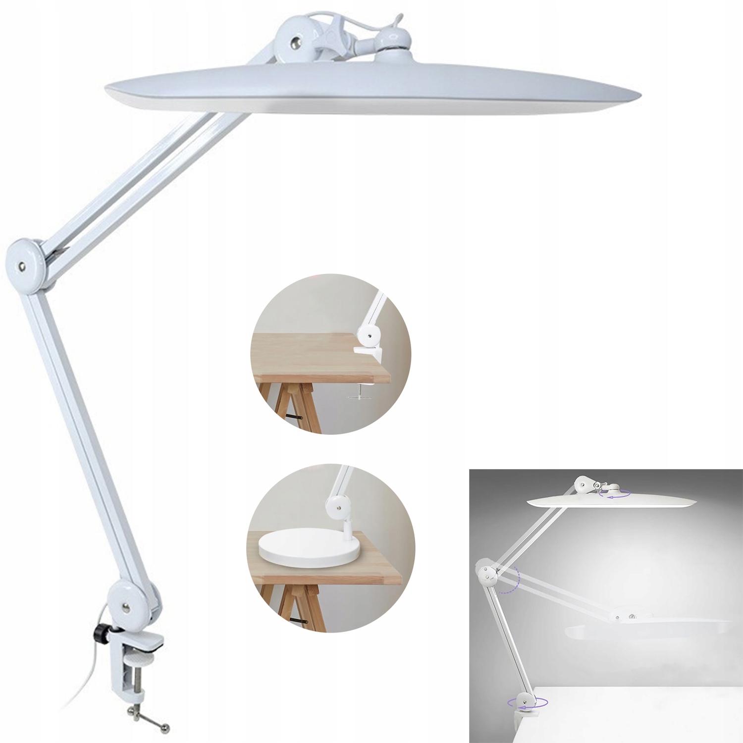 Kosmetická Stolní Lampa Na Manikúru Led, Bílá, 24W, Stolní