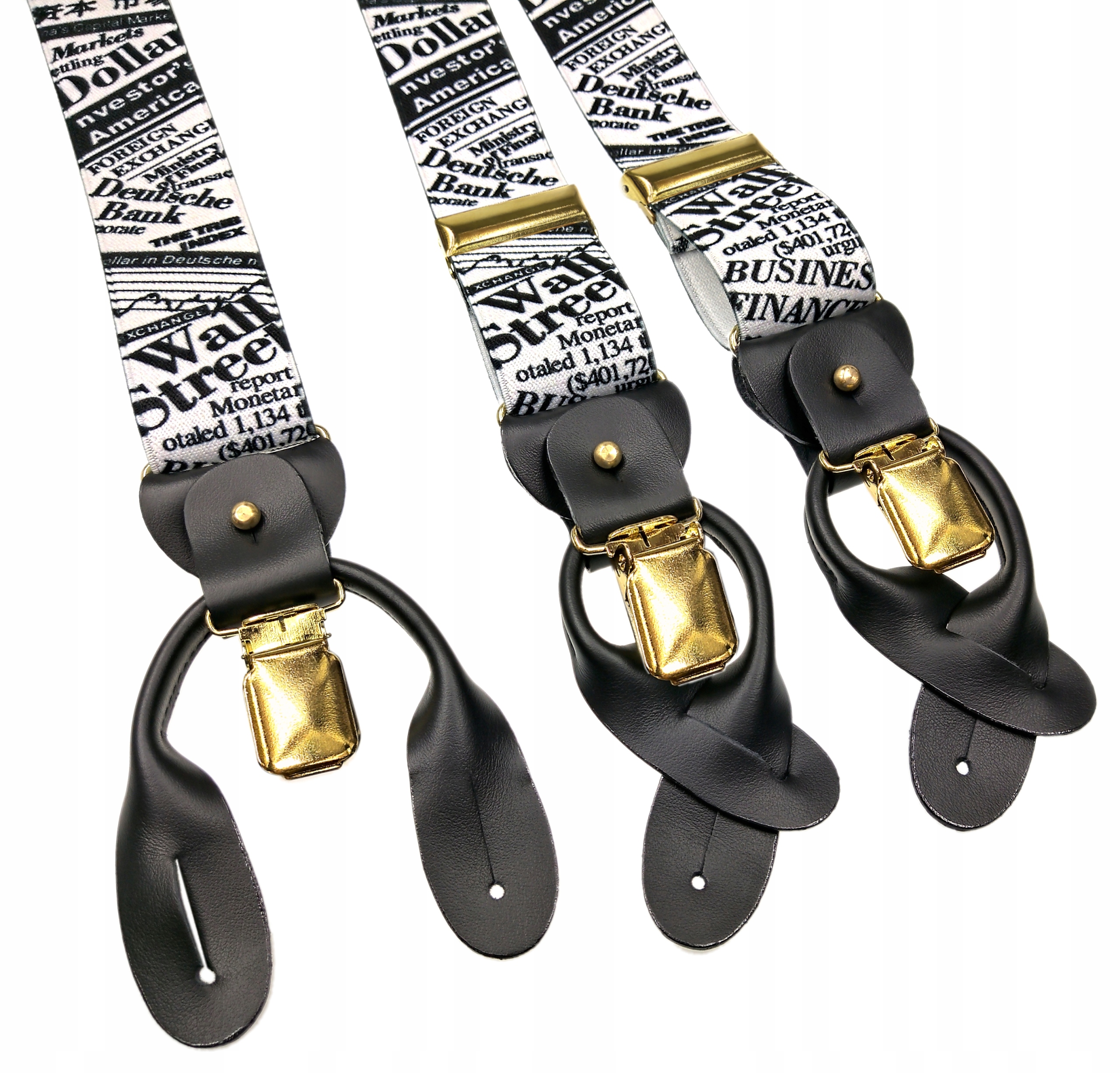 Szelki do spodni NA GUZIKI 2w1 GUMA motyw GAZETY Kolor wielokolorowy