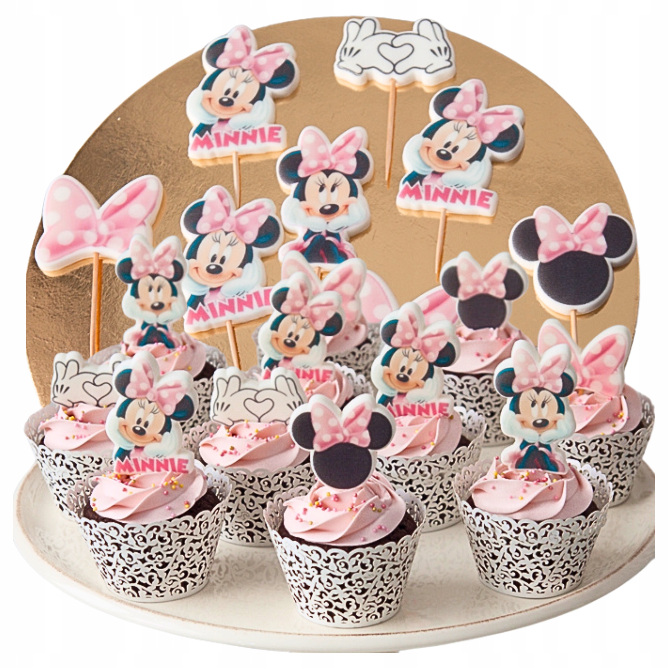 Levně Toppery Zápich Do Dortu Košíčky Minnie Mouse Figurky 11 ks Ozdoby na dort