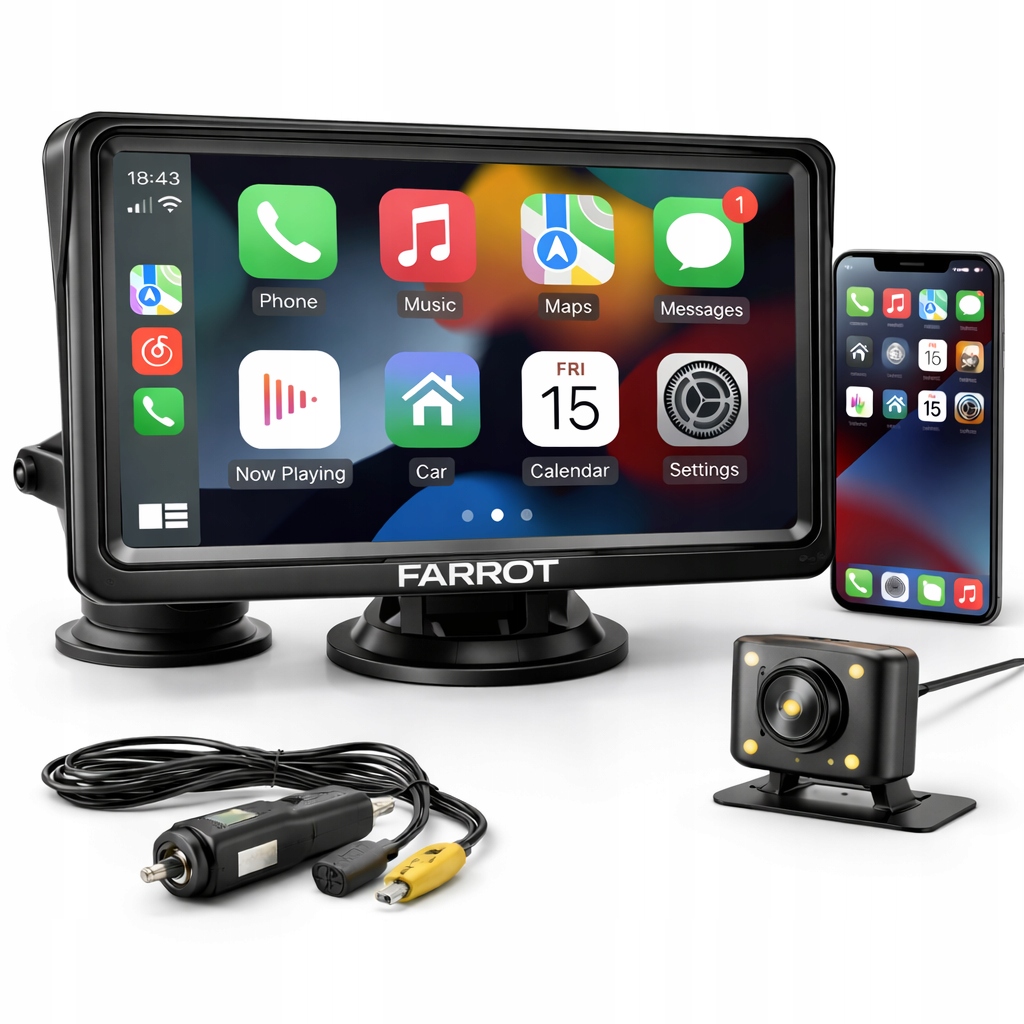 7" displej CarPlay Android Auto Farrot X5300 Bt WiFi kamera