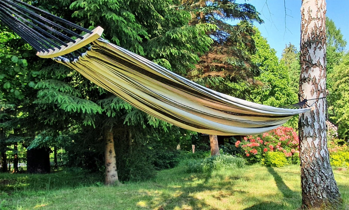 HAMAK OGRODOWY Z DRĄŻKIEM 2-OSOBOWA DUŻA HUŚTAWKA Rodzaj hamak z drążkiem