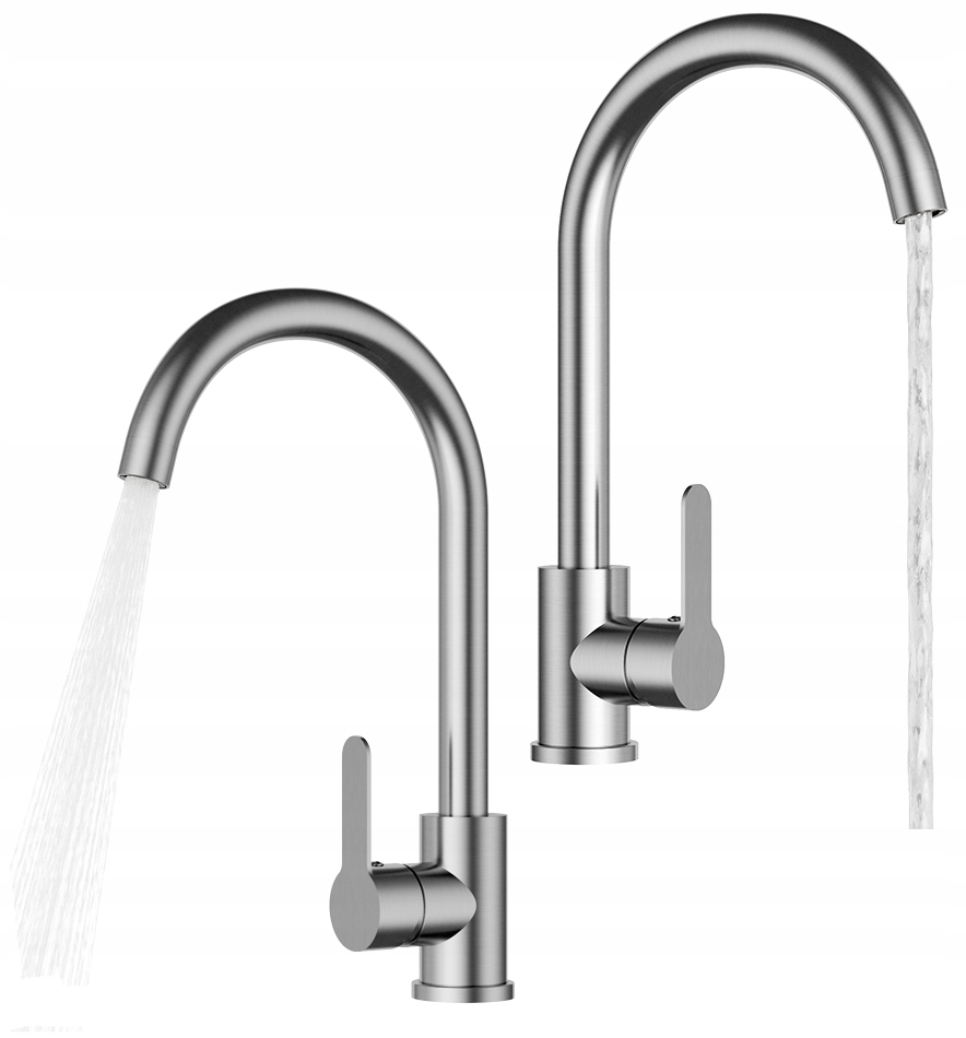 Kuchynská Batéria Inox, Zaoblený Výtok Do Umývadla Prestige Plus Kohútik