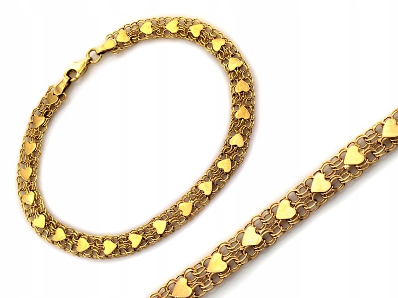 Zlatý náramek 585 Srdce pro ženu 4.50 g 20 cm jako Dárek elegantní