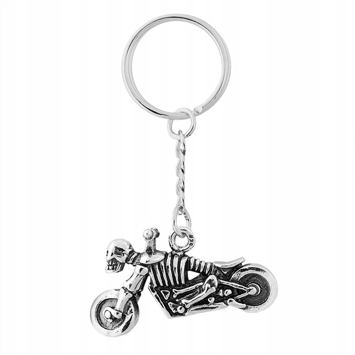 Přívěsek Na Klíče stříbrný pr. 925 Motocykl Kostlivec