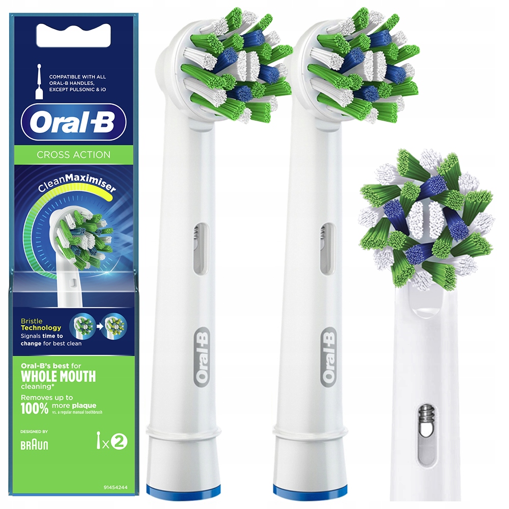 

2x Braun Oral-b Cross Action Oryginalne Końcówki