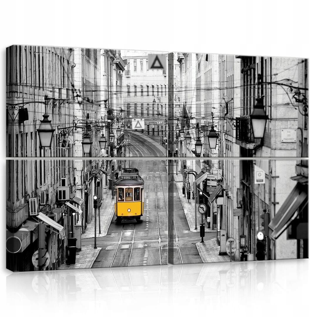 Obraz 120x80 Mesto ulica električka žltá električka Lisabon architektúra