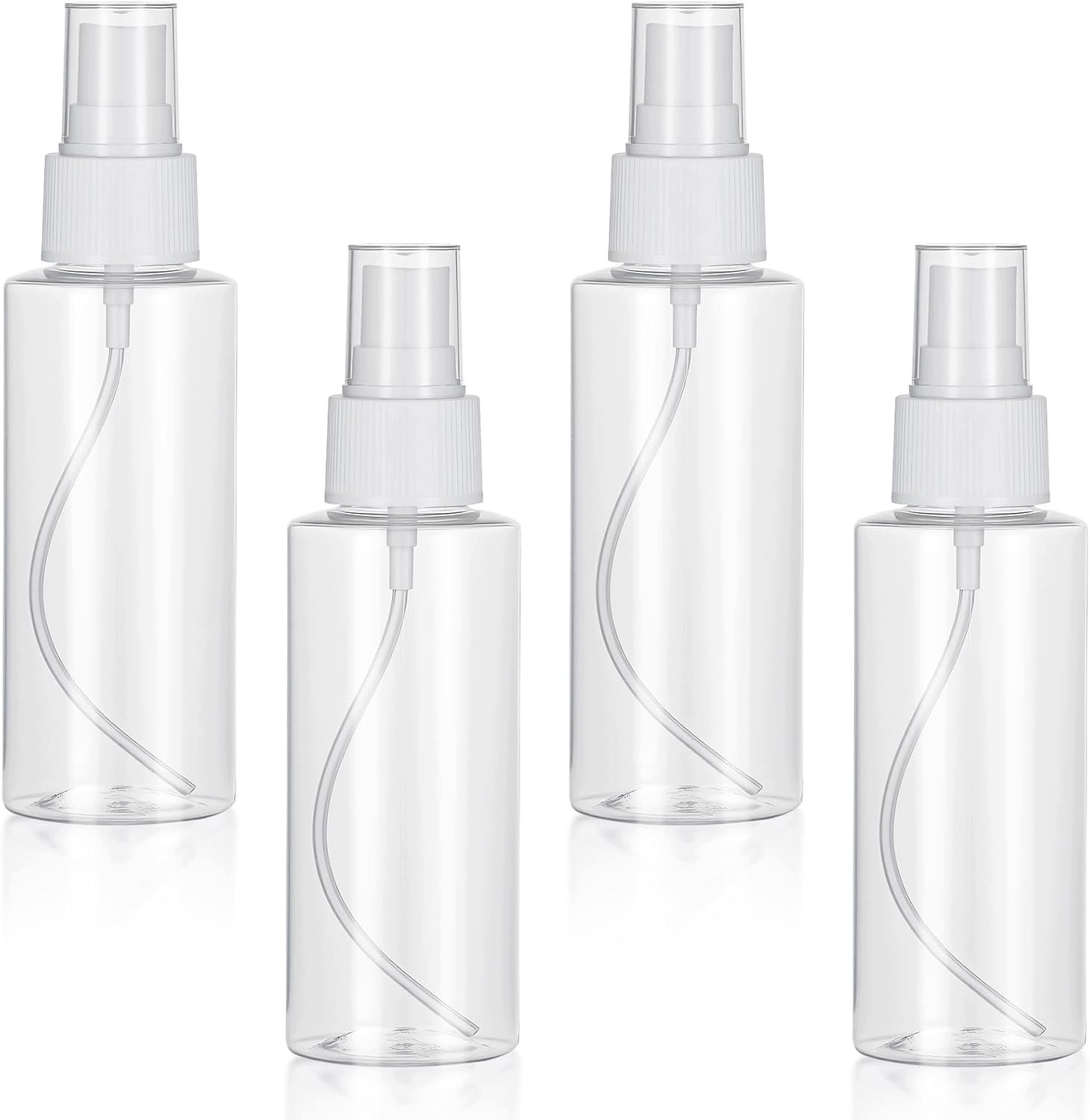 4 Kusy Lahví S Rozprašovačem 100 ML, Průhledné, Plastové
