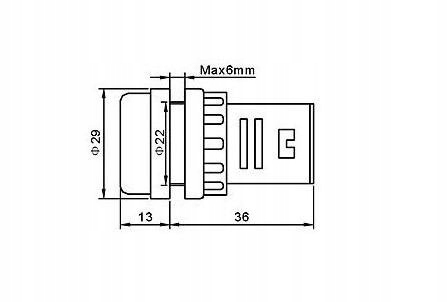 Kontrolka LED 28mm 24V AC/DC czerwona Kod producenta 15320
