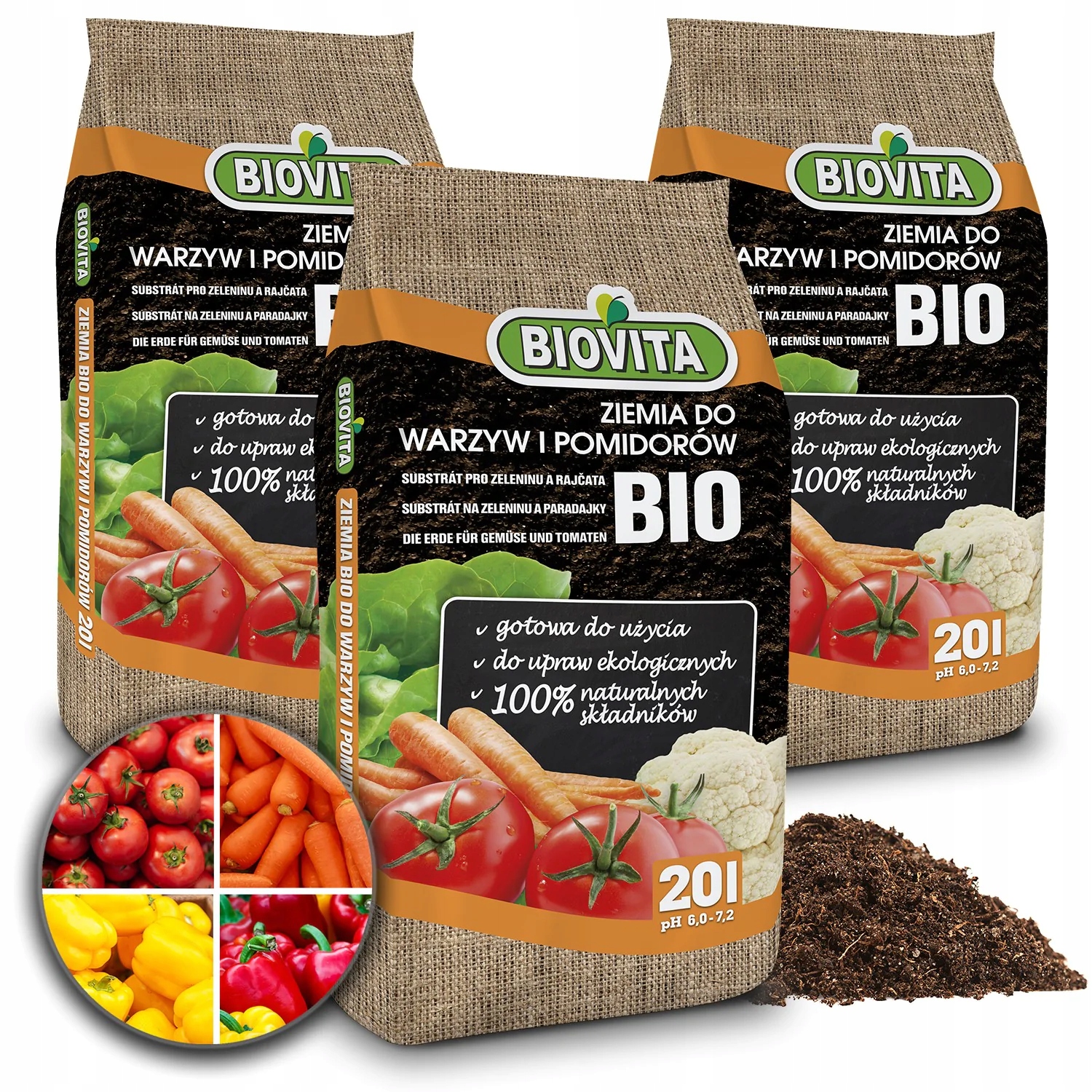 

Biovita Ziemia do warzyw i pomidorów Bio 60l