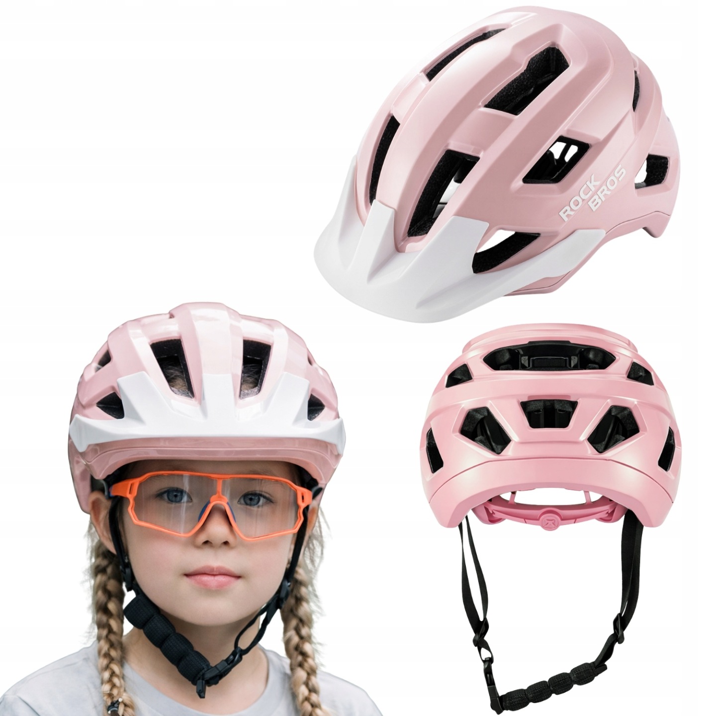 Kask Rowerowy Dzięcięcy Regulowany Odpinany Daszek 54-58 CM Rockbros