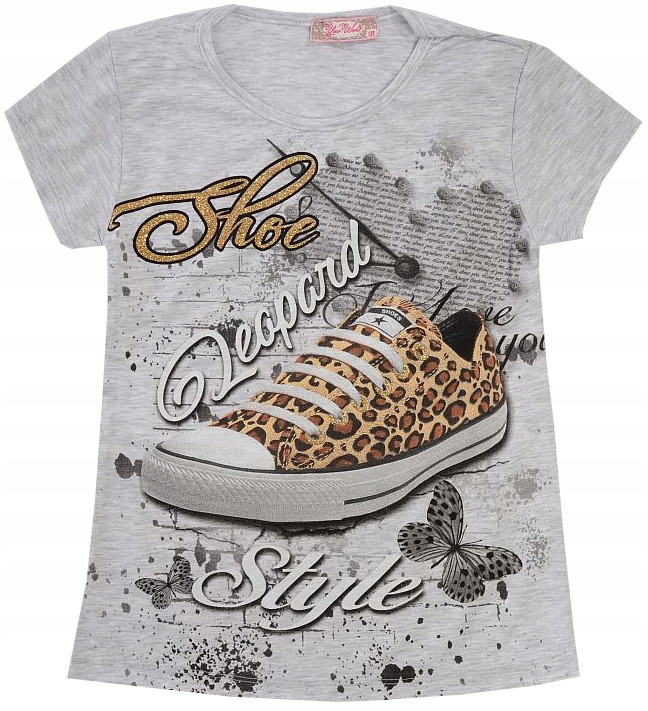 

Bluzka Tunika T-shirt Trampek Cętki 128 J117F