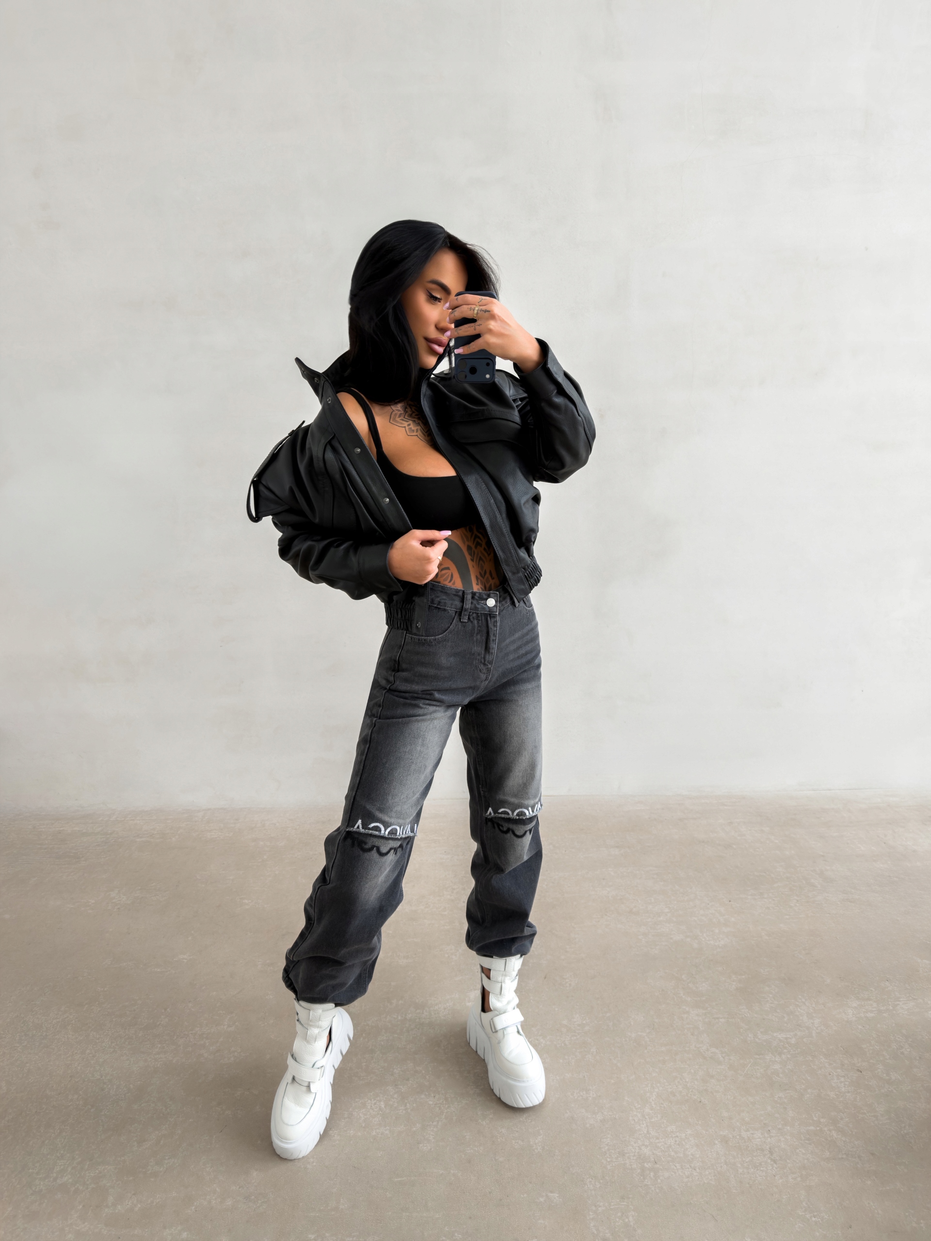 Dámské Džínové Kalhoty Daken Olavoga Tmavě Šedá