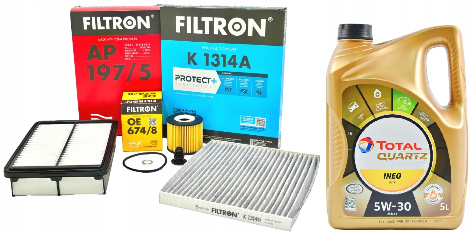 Filtron Sada Olejových Filtrů 5W30 5L Hyundai i30 III Kia Ceed 3 III 1.6 CRDi