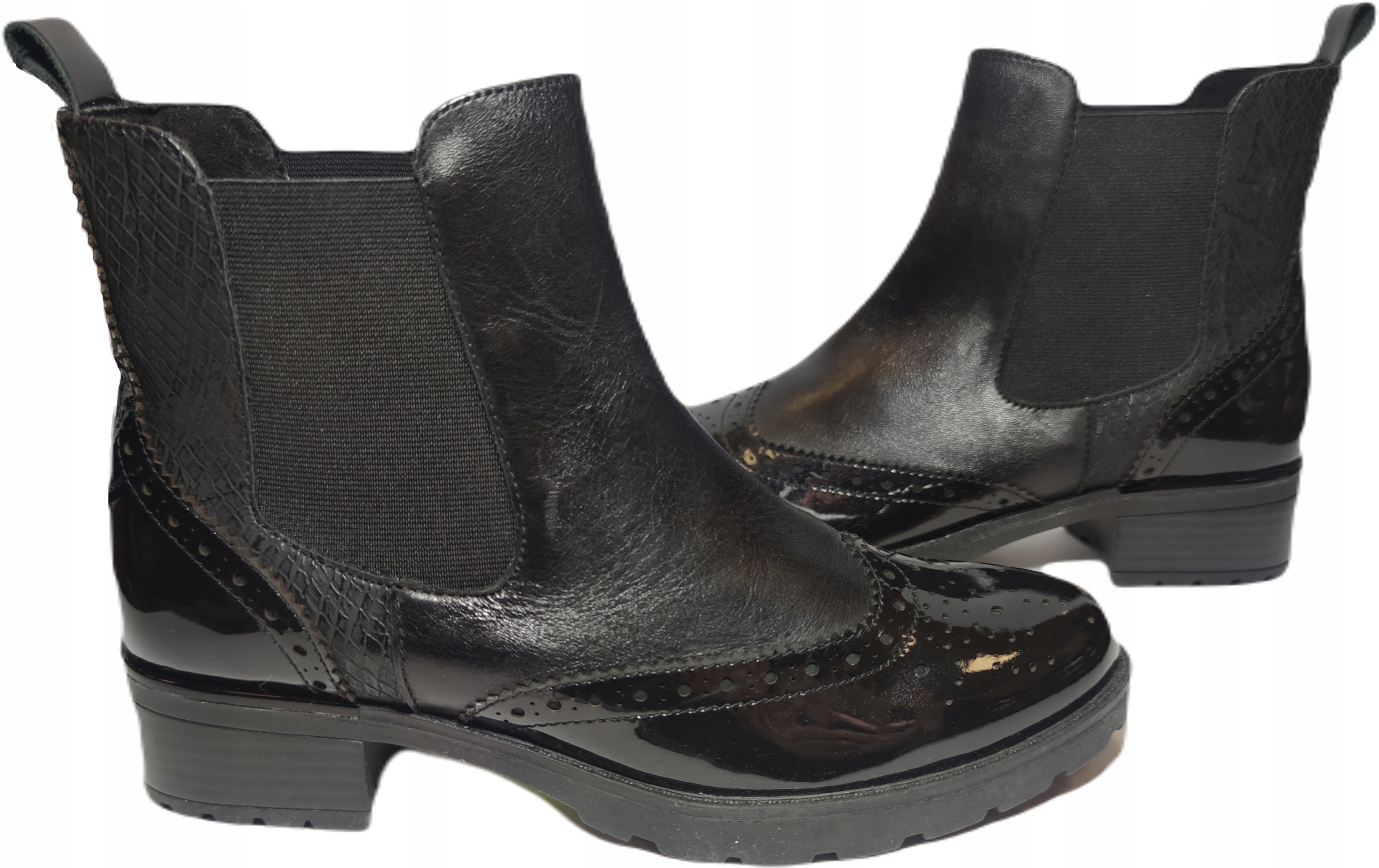 Oxfordky Caprice kůže černé r38,5