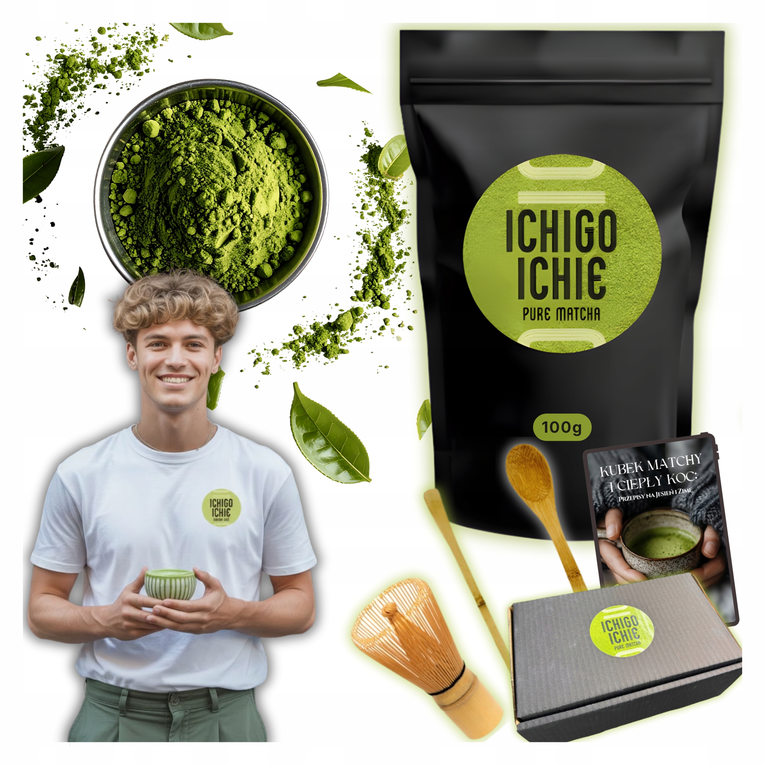 Levně Matcha Japonský Čaj Sada Dárek Tradiční Akcesoria Premium Bonus