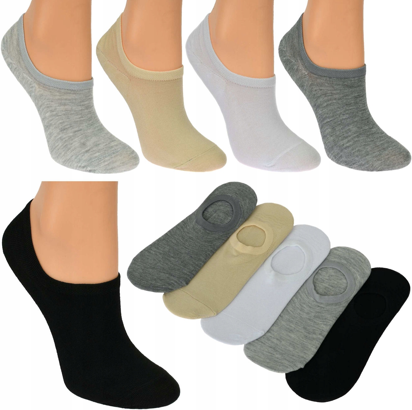 

5 par Stopki damskie Bambusowe skarpetki krótkie