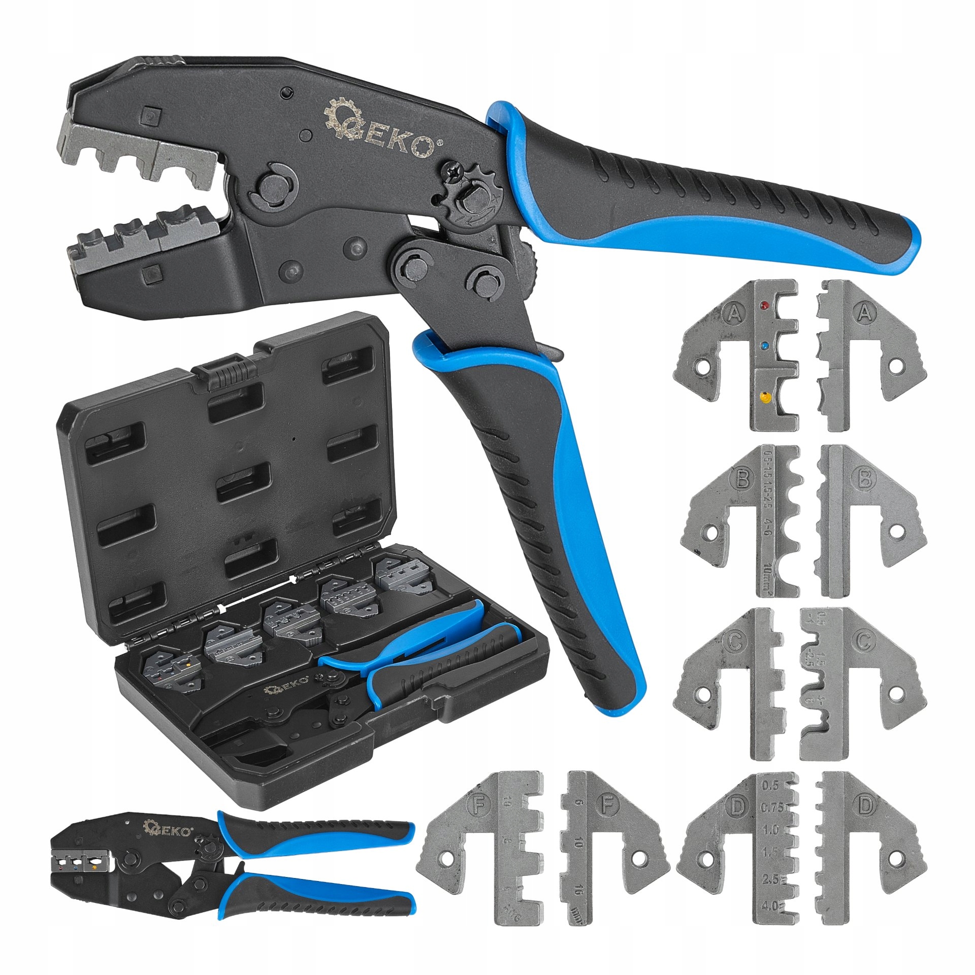 Lisovací Kleště Na Kabelové Koncovky 5 Čelistí Geko G01769