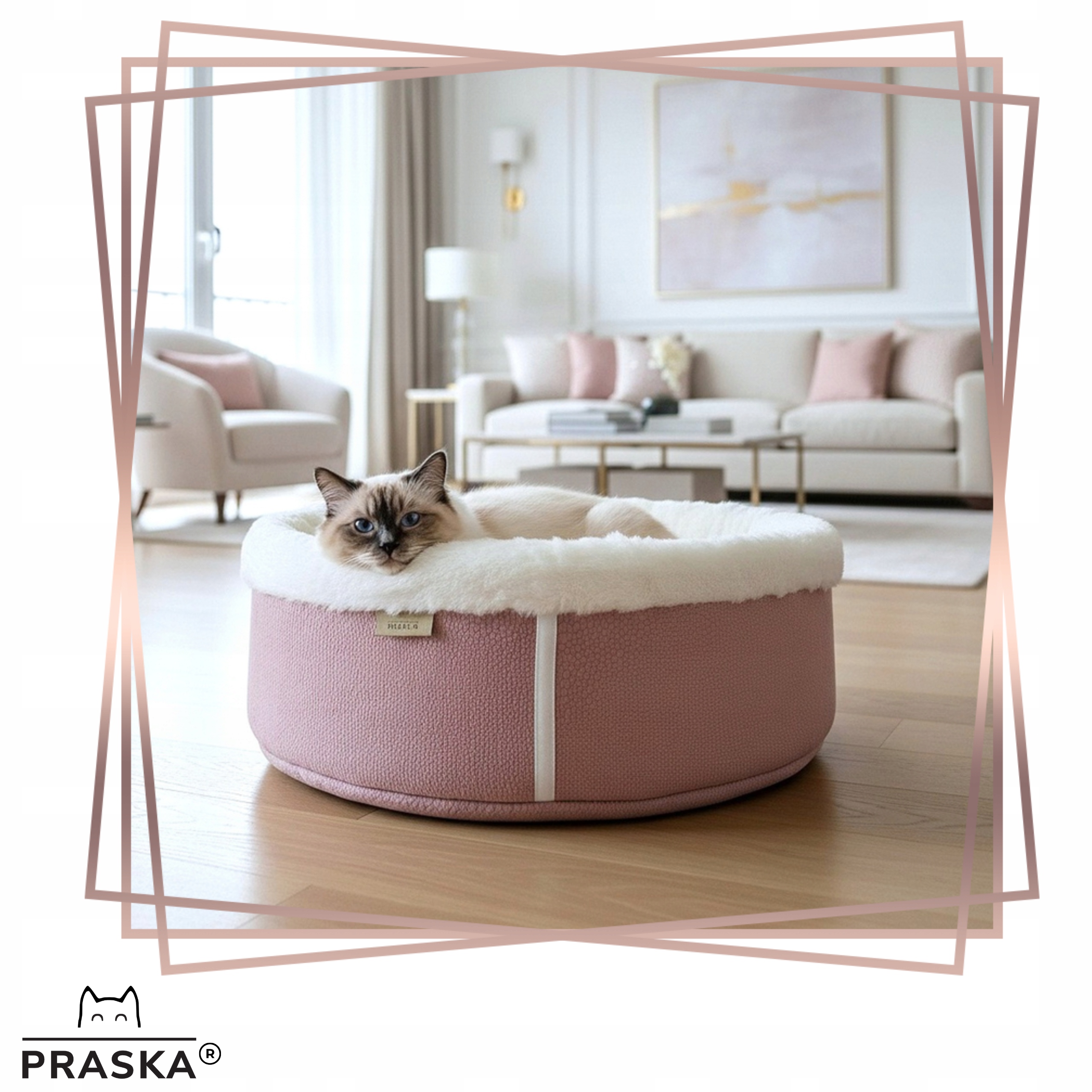 Levně Pražské Pelíšek pro pro kočky psa Bed Penthouse Dusty Pink 50 cm