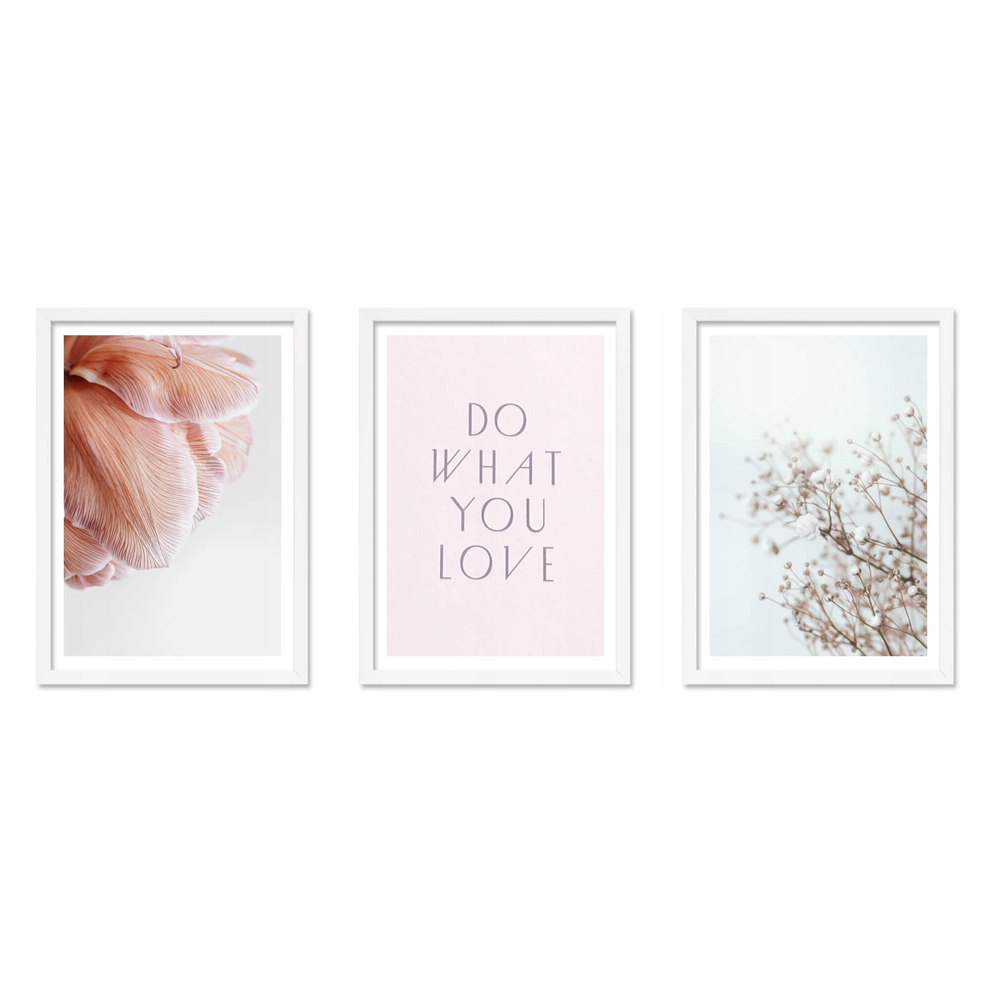 Sada bílých rámečků – galerie rámečků pro 3 fotografie