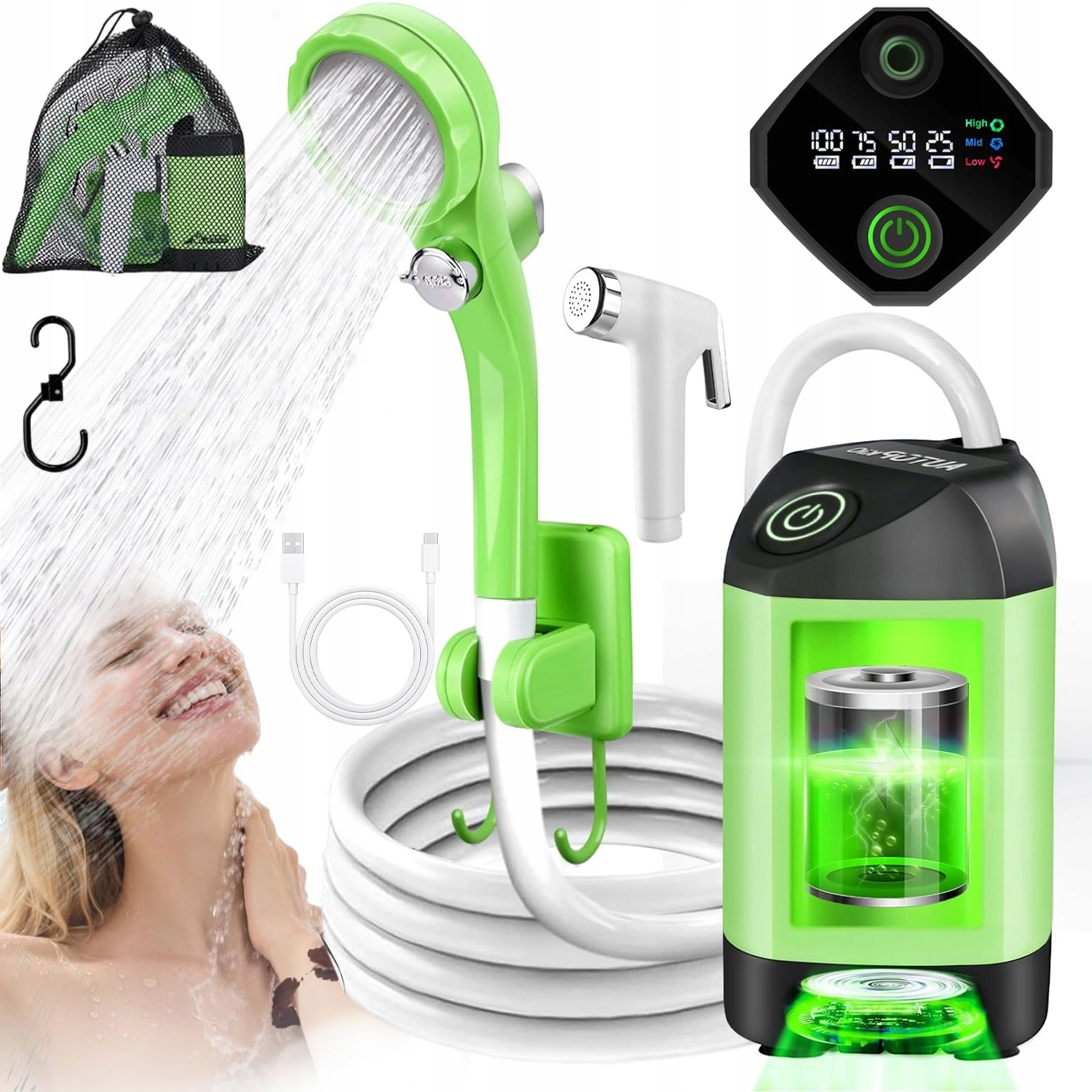 Přenosná Turistická Kempingová Sprcha Do Auta 4800MAH Pro Venkovní Použití