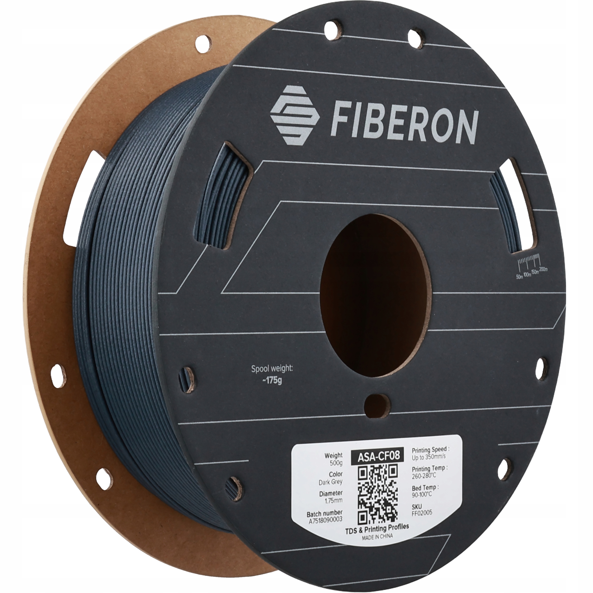 Polymaker Fiberon ASA-CF08 Dark Grey 1.75mm 500g