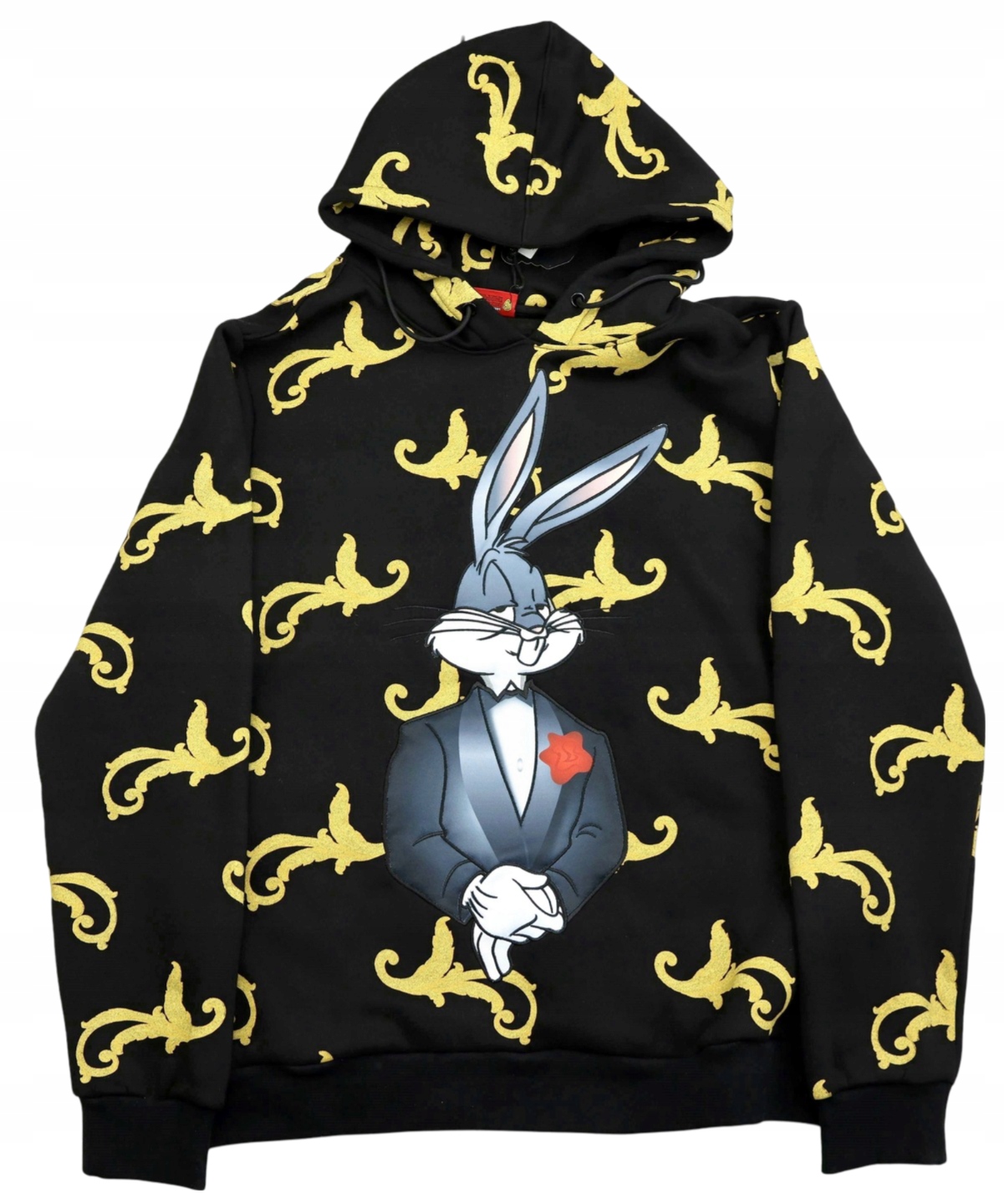 Pánská mikina s kapucí Looney Tunes Bugs Bunny A Přátelé vel. L Vyšívání Bugs