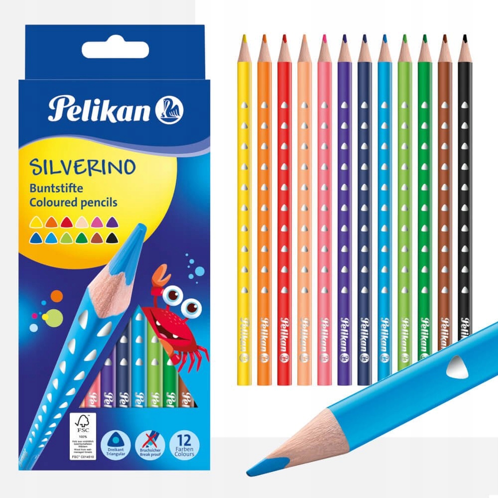 

Kredki ołówkowe trójkątne Silverino 12szt Pelikan