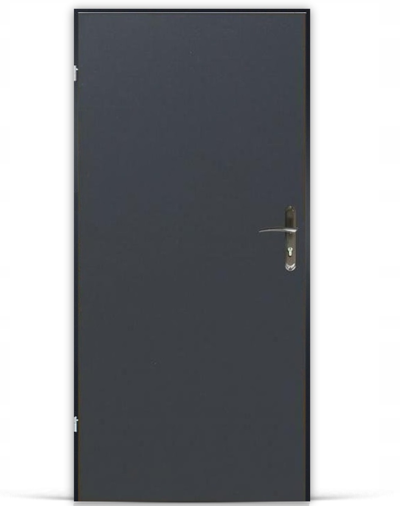DRZWI WEJŚCIOWE TECHNICZNE METALOWE OCIEPLANE URAN+ OŚCIE, ANTRACYT 70 LEWE