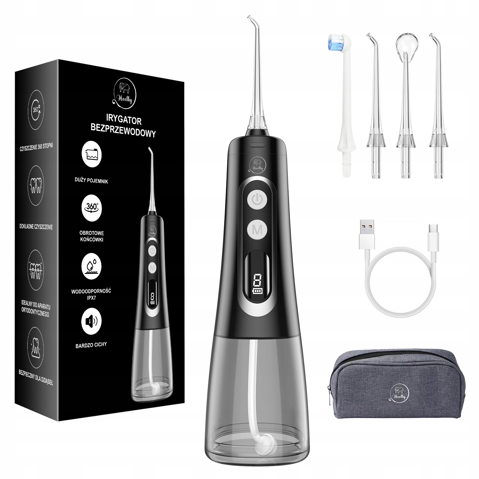 Irygator Do Zębów 9 Trybów Profesjonalny Dentystyczny Bezprzewodowy Etui