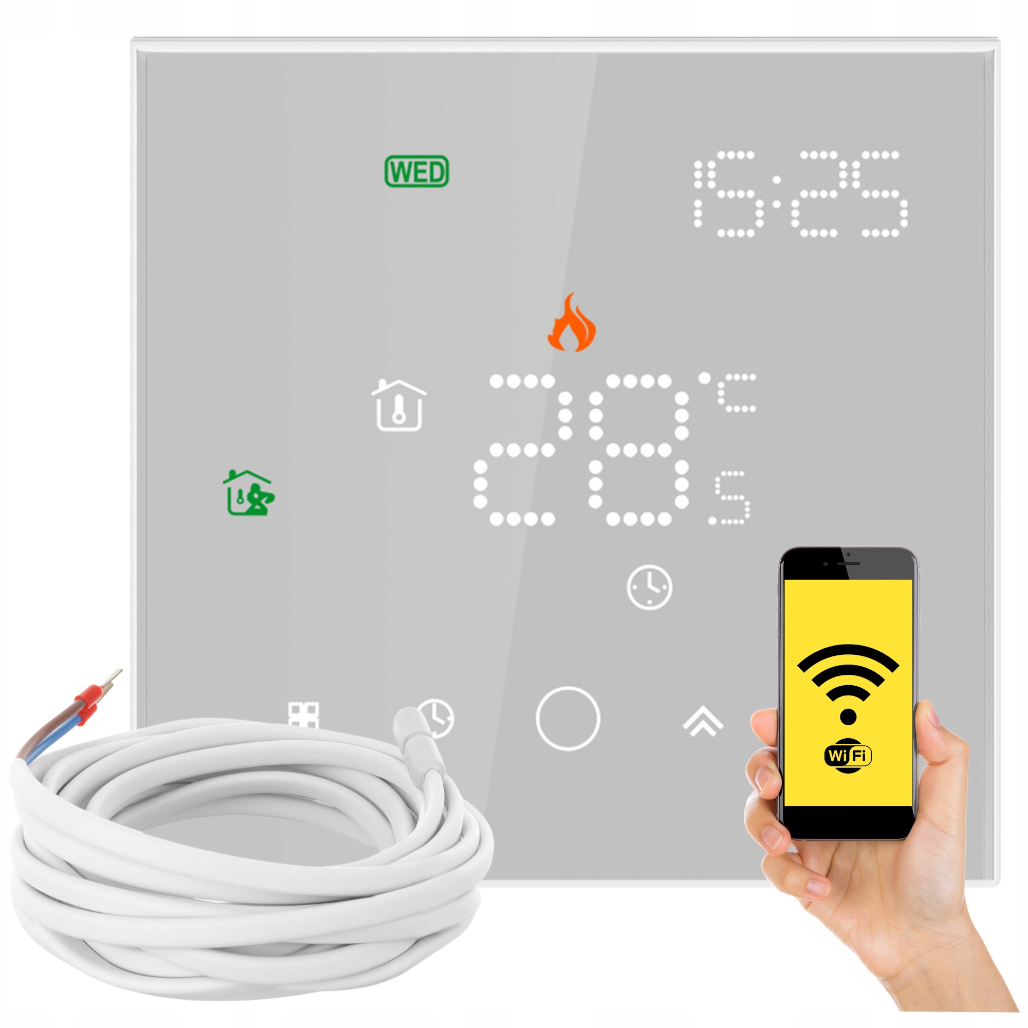 Pokojový regulátor teploty Mission Air Leo White WiFi senzor