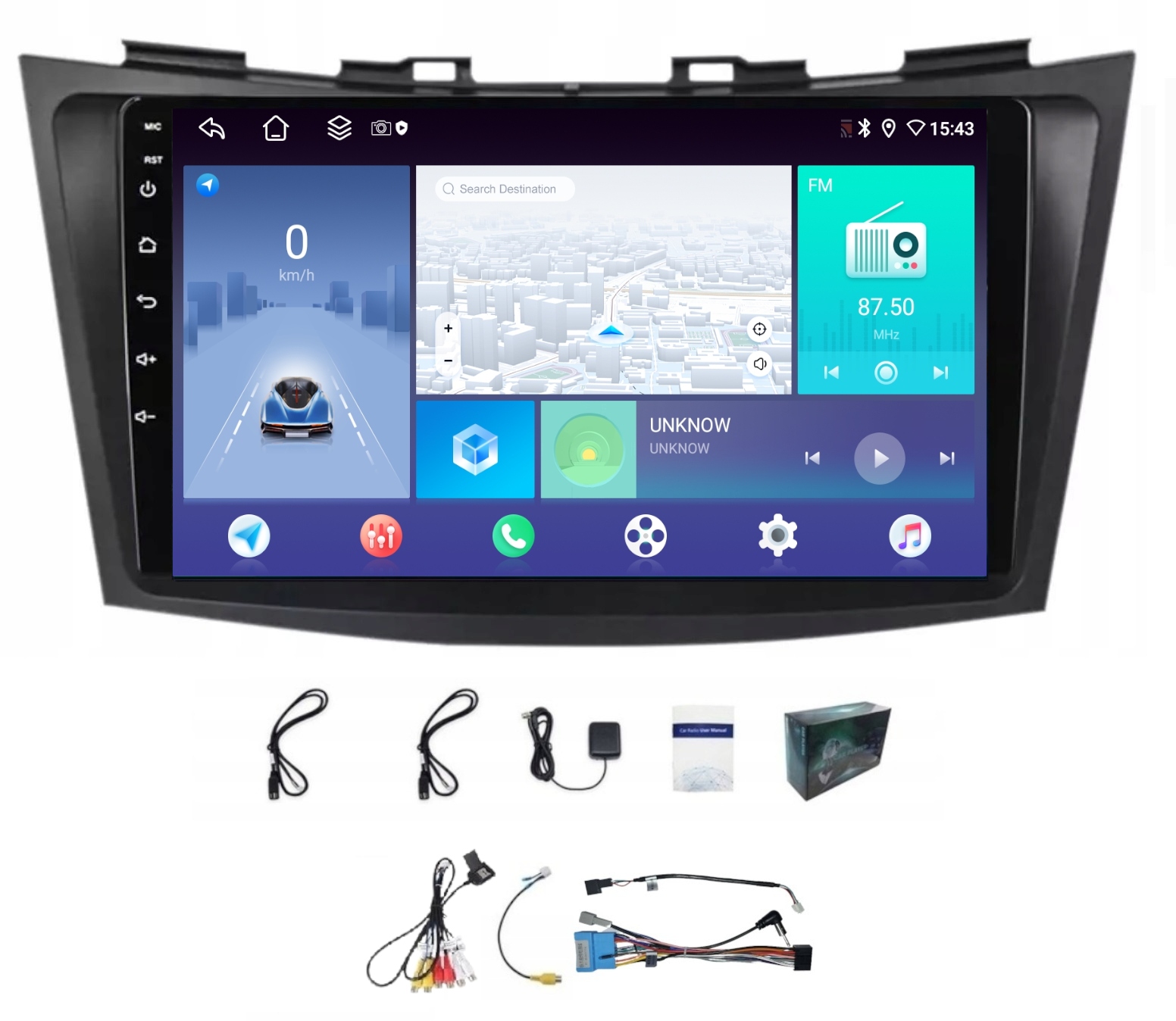Rádio Navigácia Carplay Android Suzuki Swift 2011-2015 4GB 64GB Sim