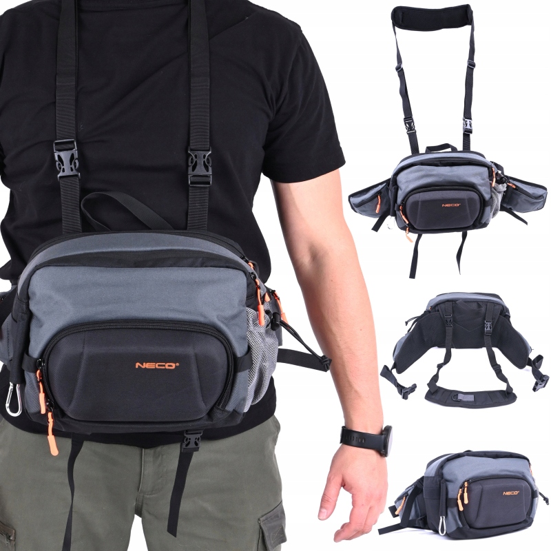 Torba Wędkarska Spinningowa biodrowa Wytrzymała 28×22×12 cm 7,5L