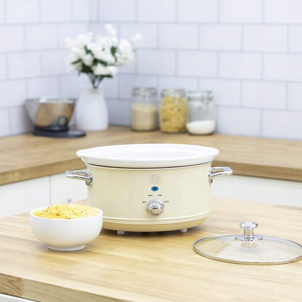 SWAN Retro Wolnowar 3,5L Ceramiczny Antyadhezyjny Vintage Design 200W — miniatura 4