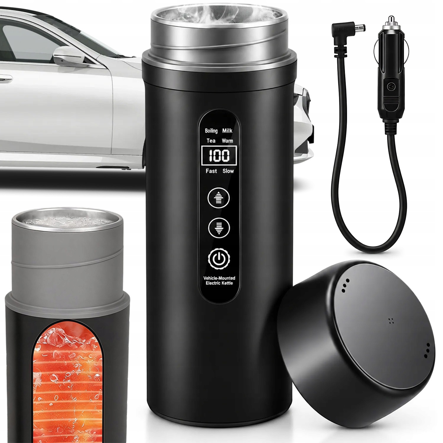 Elektrická Rychlovarná Konvice Do Auta 12 V 500 ML, Cestovní Vyhřívaná Konvice