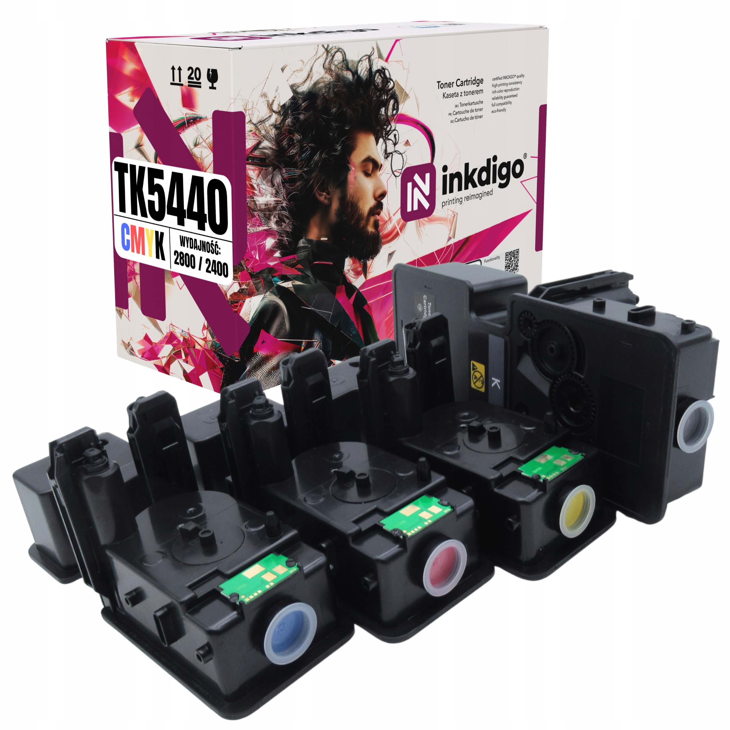 4x náhradní toner pro Kyocera Ecosys Ma 2100 Pa 2100 kompatibilní s TK5440 Cmyk