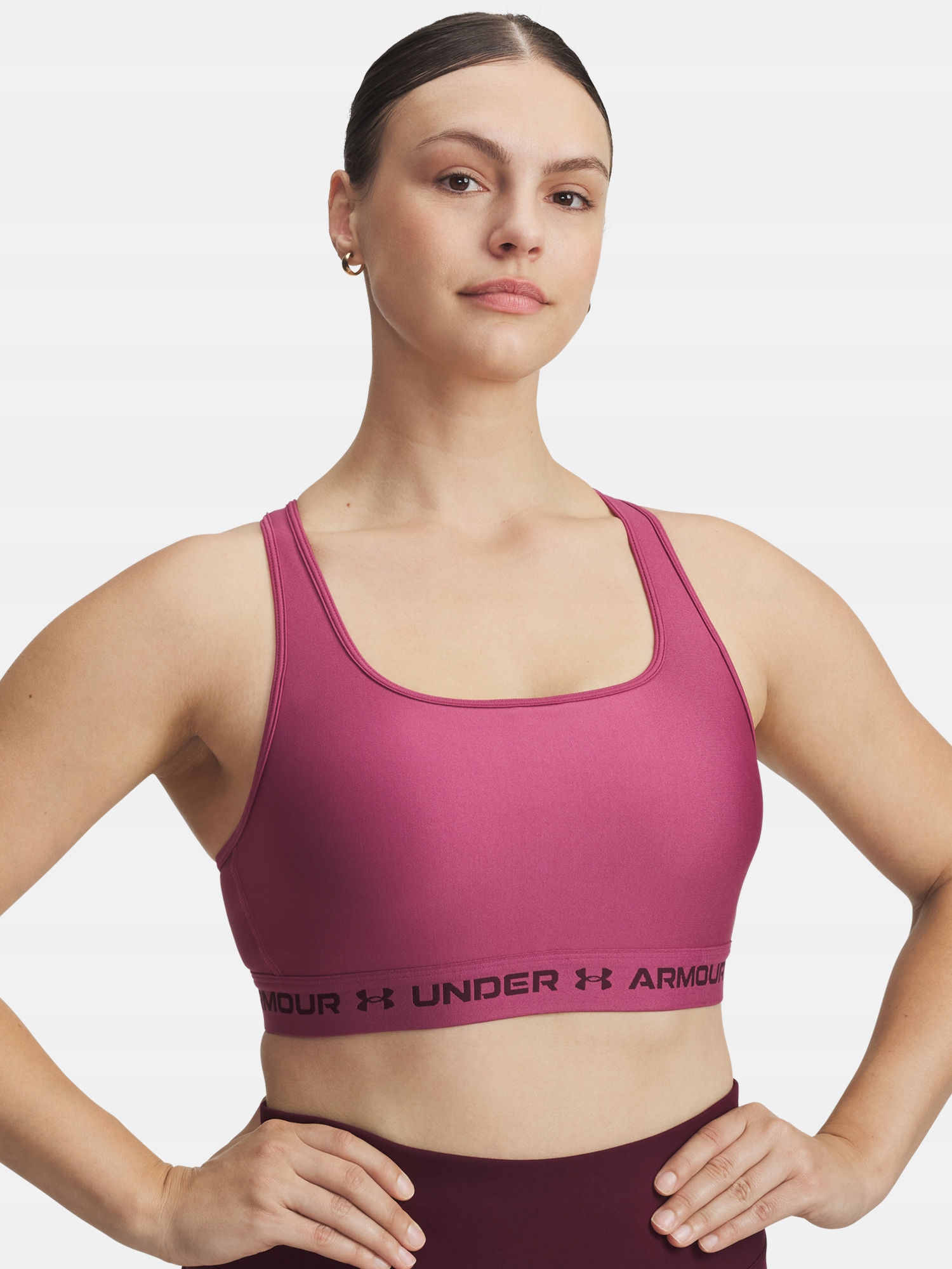 Under Armour Dámská podprsenka Under Armour Crossback Mid Bra-RED