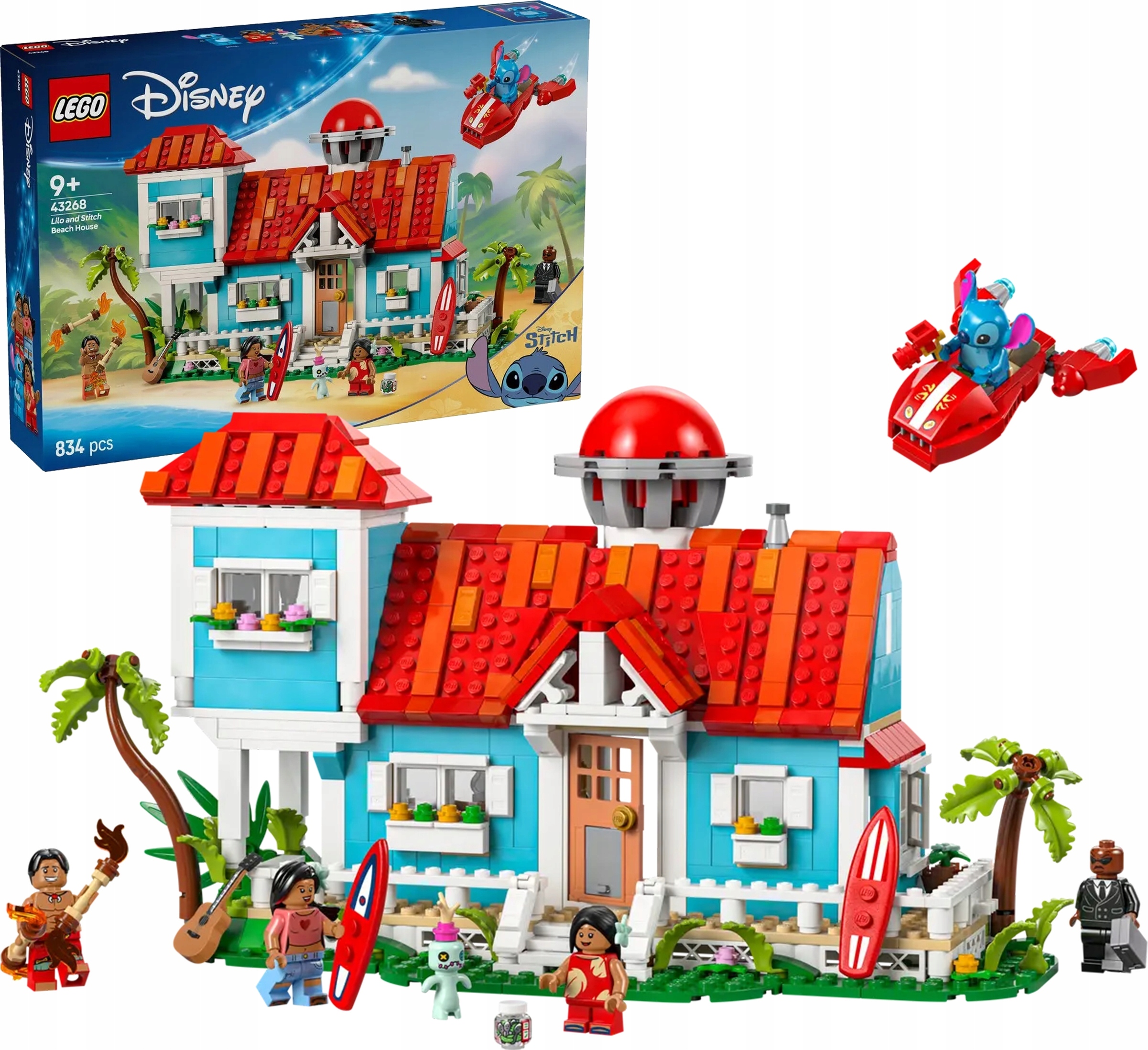 Lego Disney 43268 Domeček na pláži Lilo a Stitcha 4 minifigurky Lego