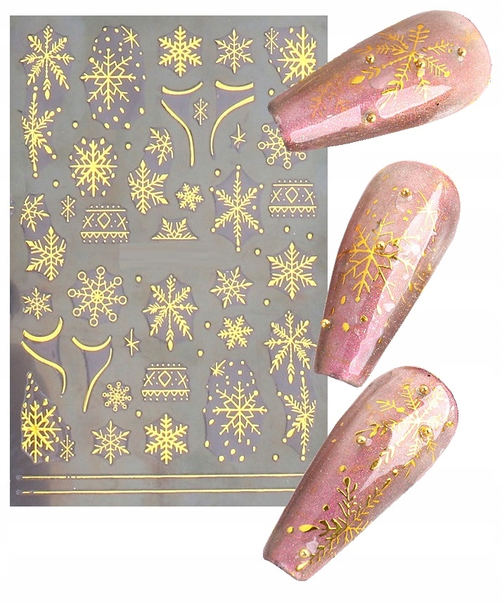 

Naklejki Na Paznokcie 3D świąteczne Śnieżynki E192