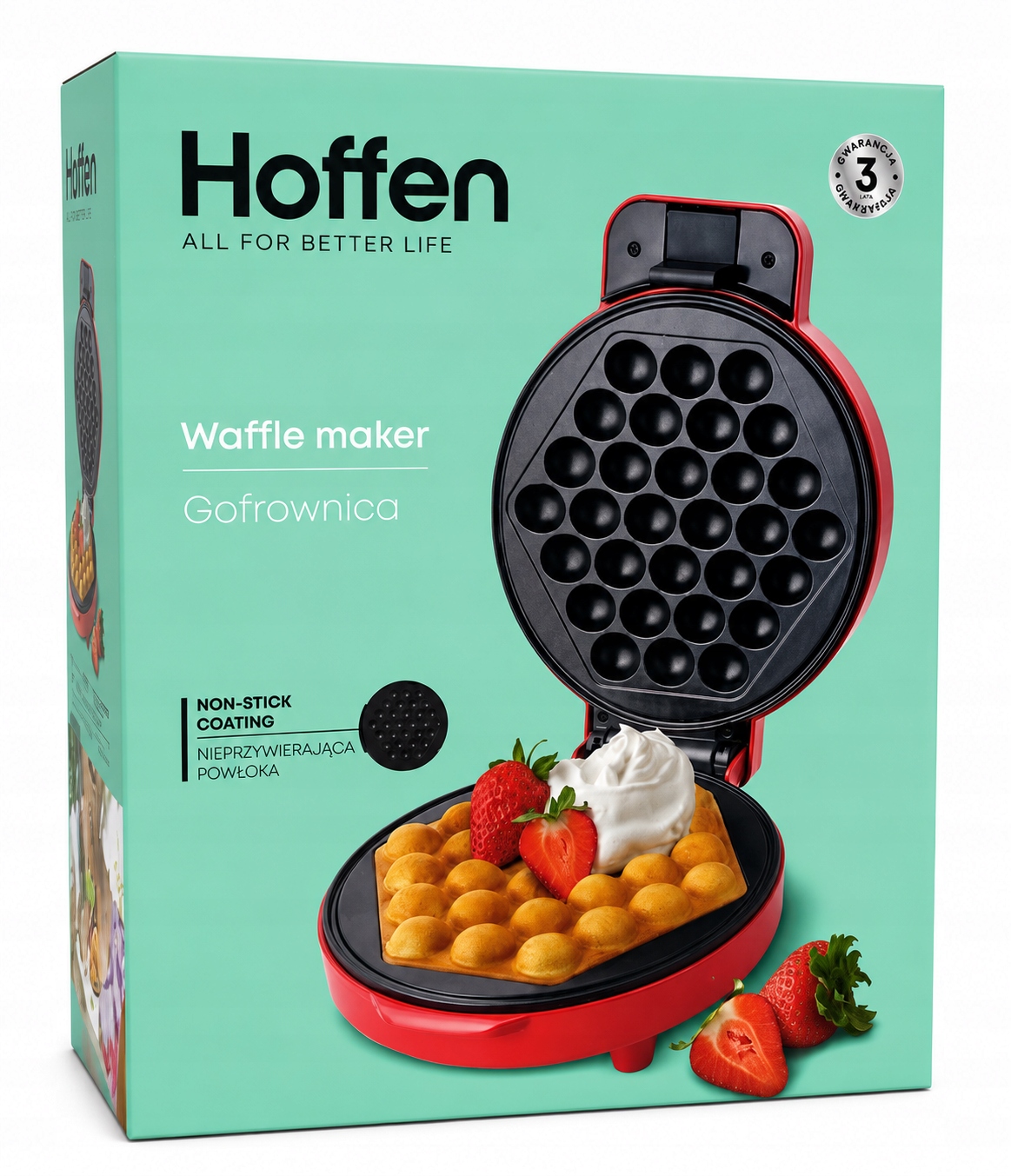 Gofrownica Hoffen 5905118112780 1200 W czerwony