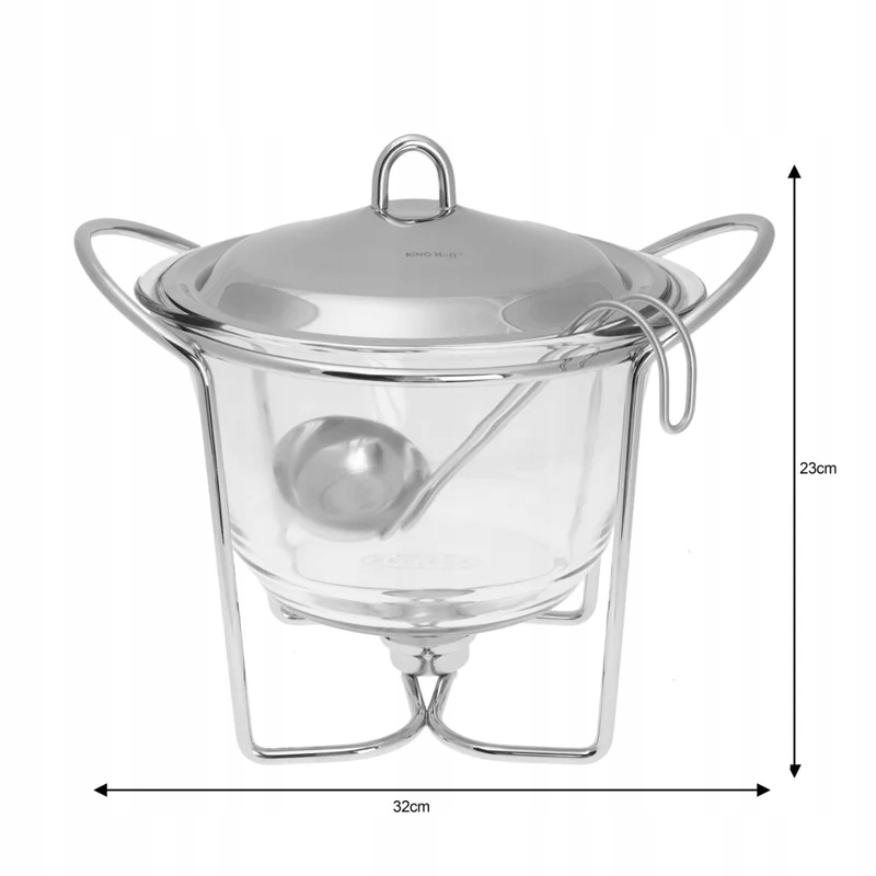 WAZA 4 L PODGRZEWACZ do Potraw Szklane Naczynie żaroodporne Wazówka Marka Kinghoff