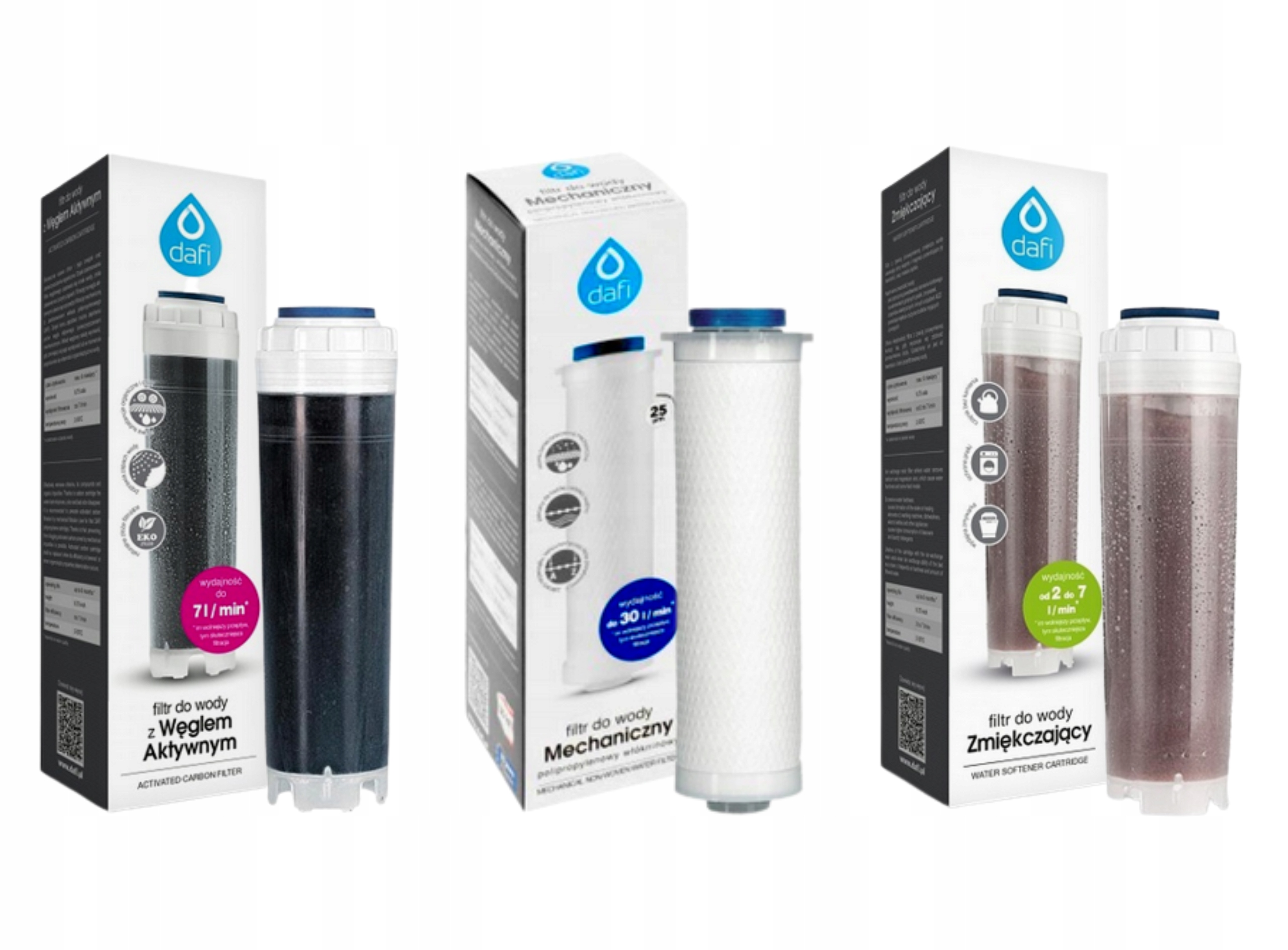 

3xFiltry Dafi Węglowy Polipropylenowy Żywiczny