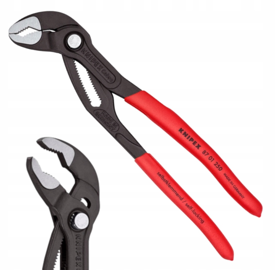 Szczypce Nastawne Klucz do Rur i Armatury Cobra 250mm KNIPEX 87 01 250