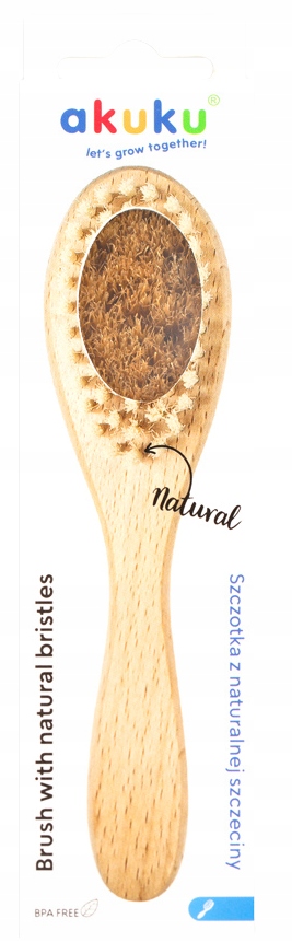 AKUKU DREWNIANA SZCZOTKA Z NATURALNEJ SZCZECINY NA CIEMIENUCHĘ WŁOSIE A0669 EAN (GTIN) 5907644006694