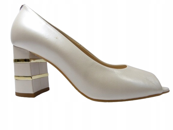 Perleťově popelavé lodičky elegantní kožené dámské boty bez prstů Sala 37