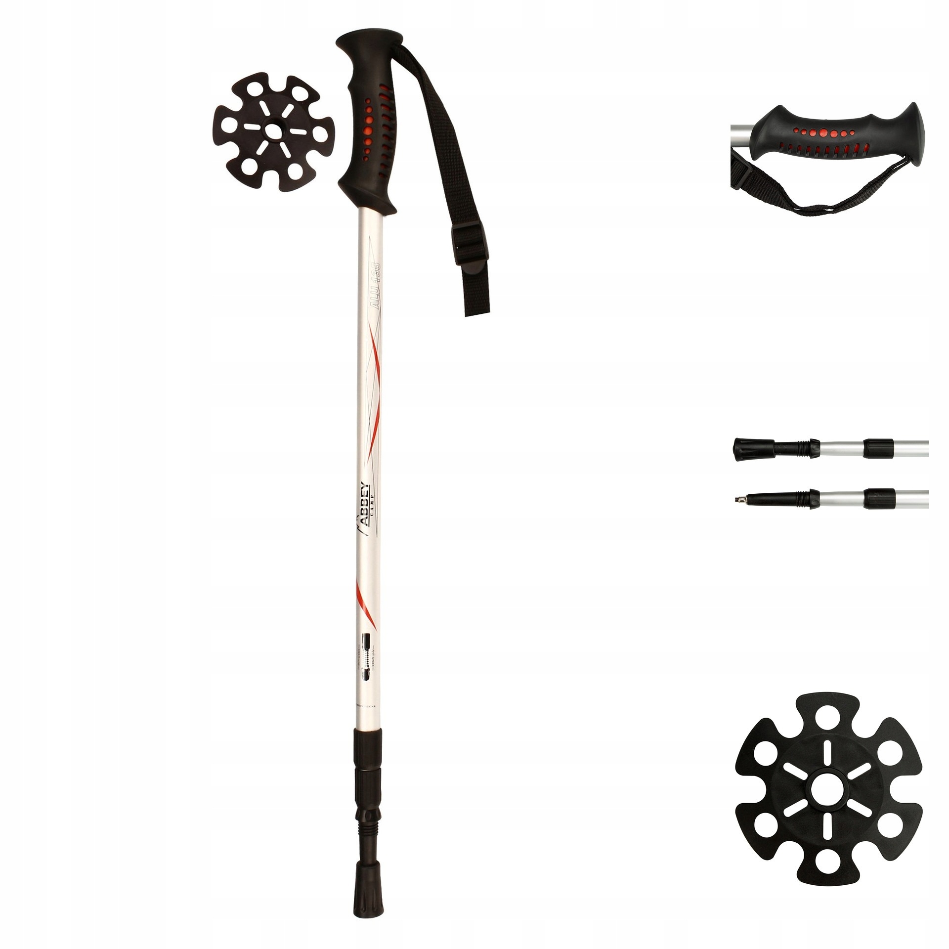 Kij trekkingowy do chodzenia kijek z regulacją Anti-Shock Abbey 63-135cm