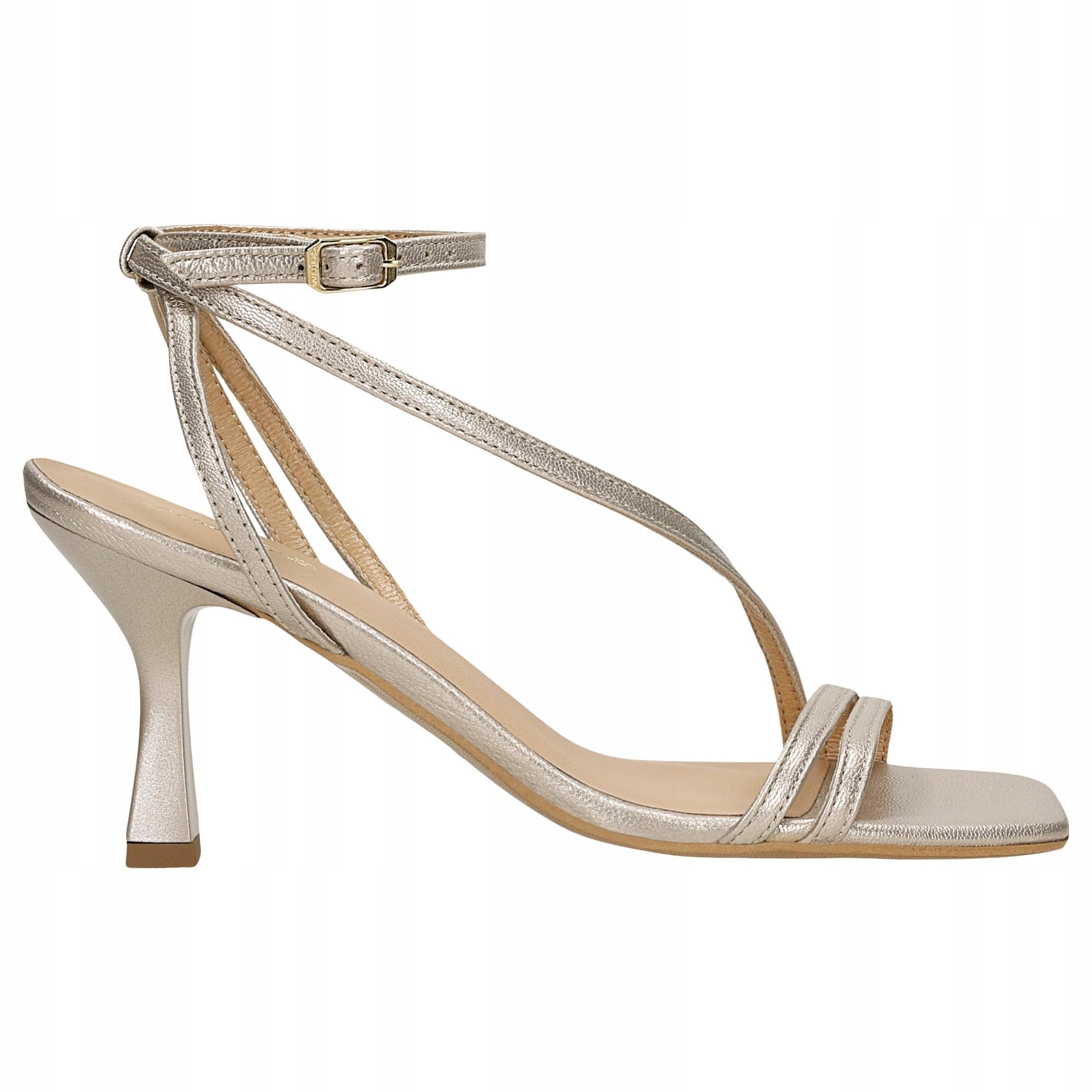 Dámské sandály Wojas zlaté na podpatku, velikost vel.