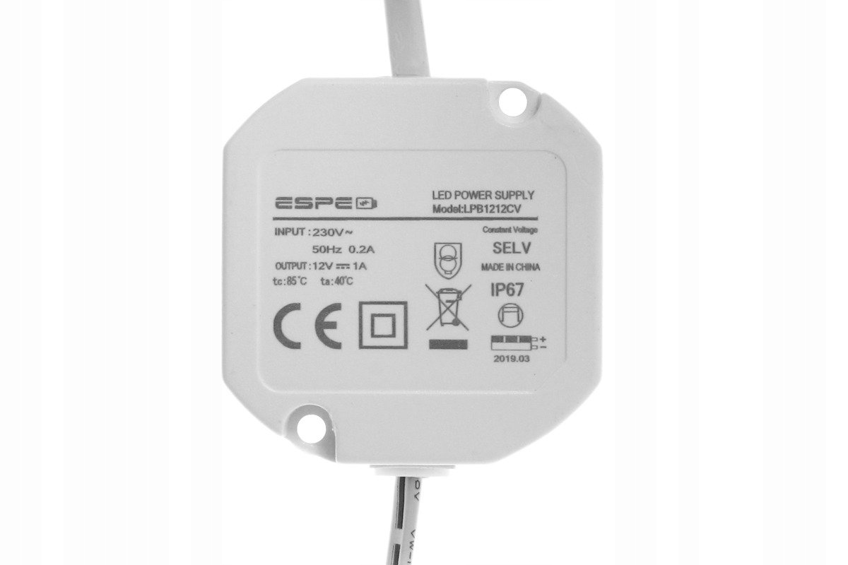 

Zasilacz Do Led 12V 1A 12W IP67 dopuszkowy