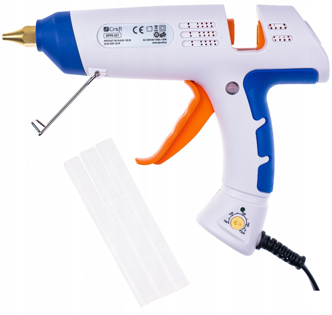 Pistolet do kleju na gorąco klejarka wyciskacz z regulacją 120 W DpCraft
