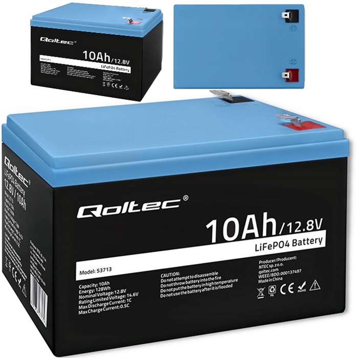 Akumulátor LiFePO4 12.8V 10Ah Qoltec s Bms 128Wh pro karavan Ups